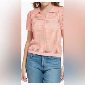 Calvin Klein cotton open-stitch Polo shirt, XL